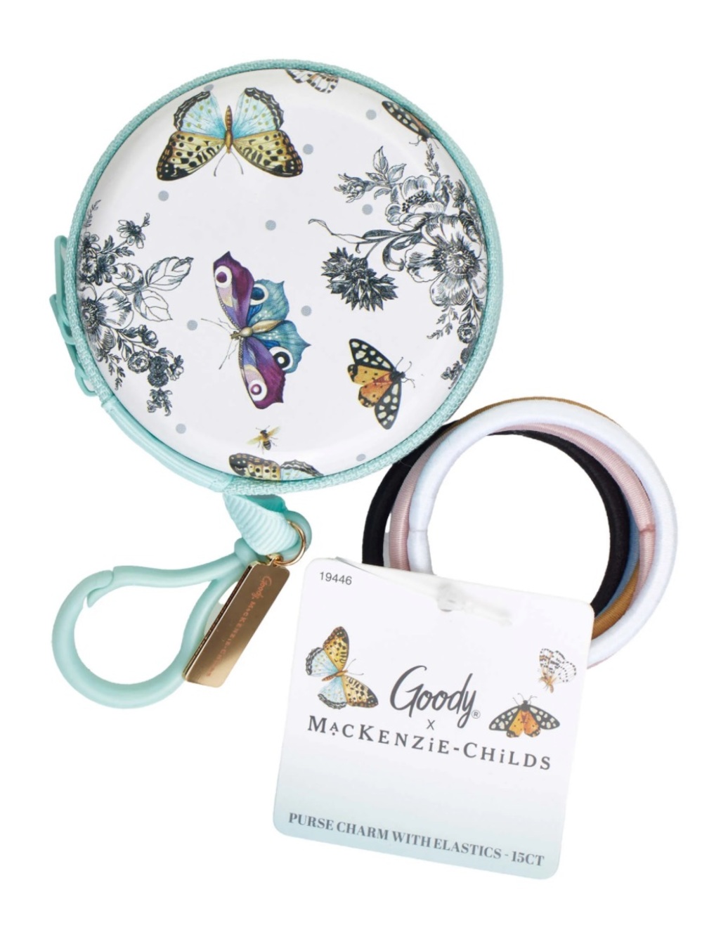 Goody x MacKenzie Childs LIMITED EDITION Butterfly Purse Charm w/ Hair Elastics